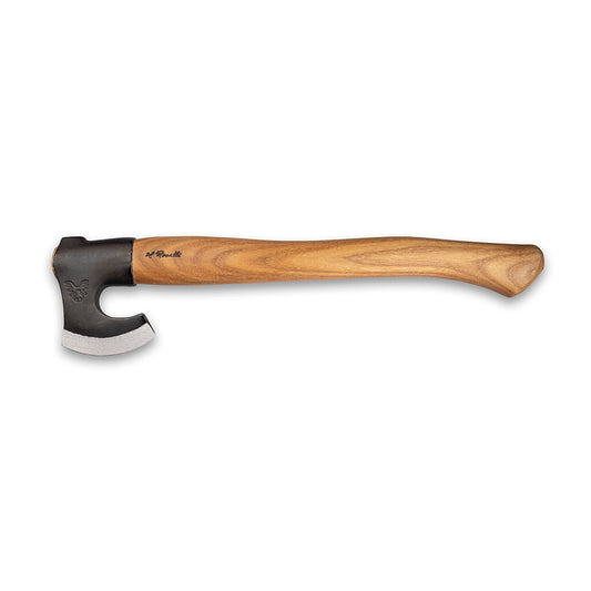 Roselli's Finnish handmade outdoor axe for wood splitting with a blade made of carbon steel and a handle made out of red elm. 
