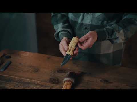 Short Hunting Knife | Special Sheath Reindeer Fur | Roselli Finland